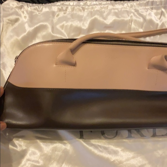 Blush and brown designer bag - Picture 1 of 8